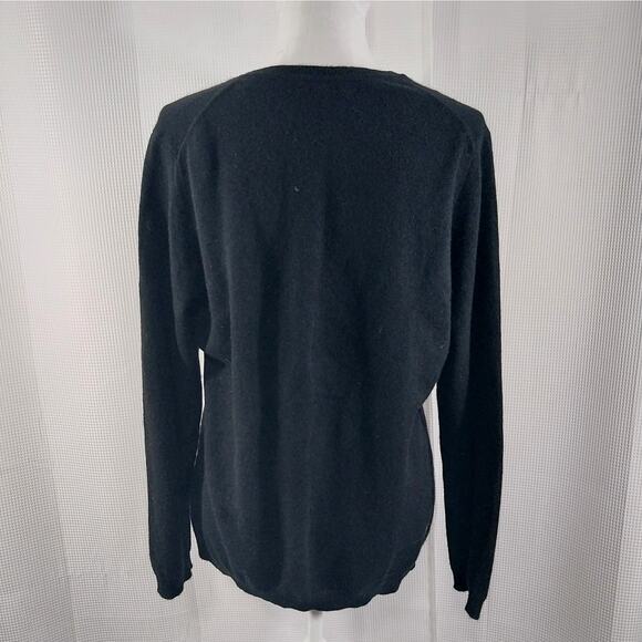 CHARTER CLUB! 100% CASHMERE! BLACK FINE KNIT V-NECK LING SLEEVE SWEATER! SZ XL - Picture 6 of 11